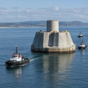 Cimentación offshore de hormigón remolcada por remolcadores