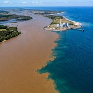 Desembocadura de un río en el mar