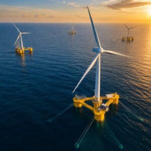 Aerogeneradores marinos sobre plataformas flotantes