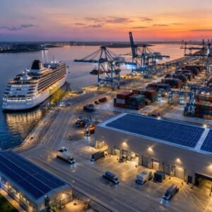 Terminal de contenedores automatizada con suministro eléctrico a buques